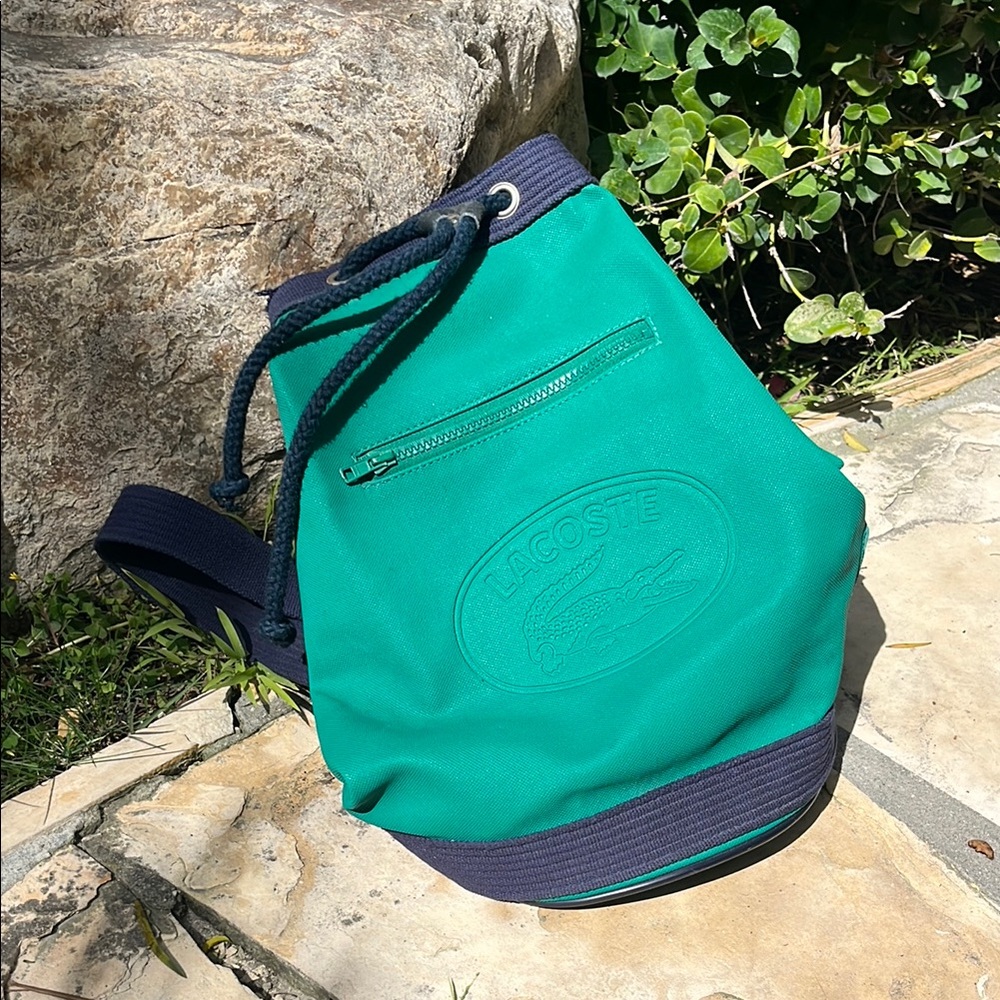 Lacoste Green Drawstring Backpack